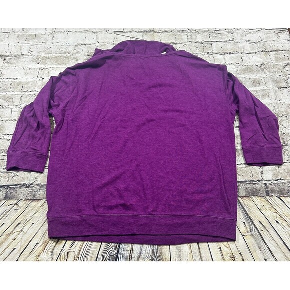 Lands End Sweater Womens Sz.L 14-16 Purple Longer Cow Neck 3/4 Sleeve Tunic - Picture 5 of 9